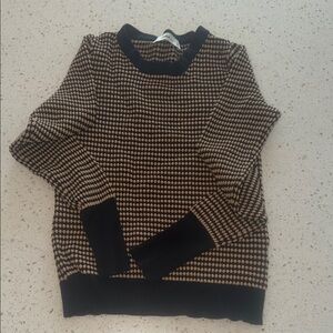 Zara Knit Black and Brown Textured Sweater